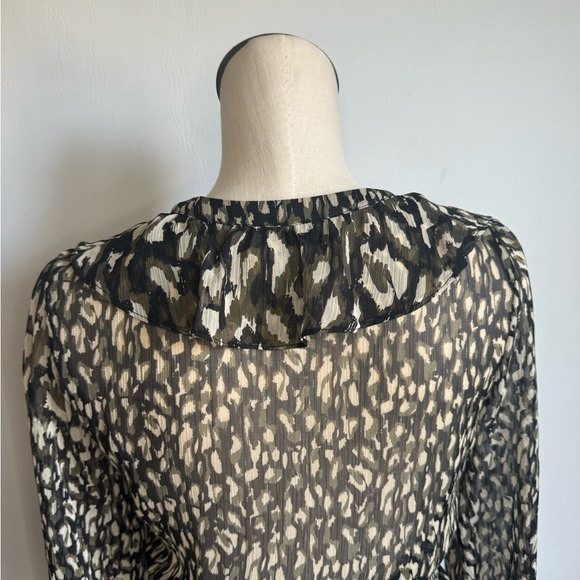 Zara tiger print long sleeve ruffle top Medium NWOT - Picture 5 of 5